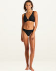 Monte & Lou Rib Longline Trib Bikini Top in BLACK-Monte and Lou-Frolic Girls