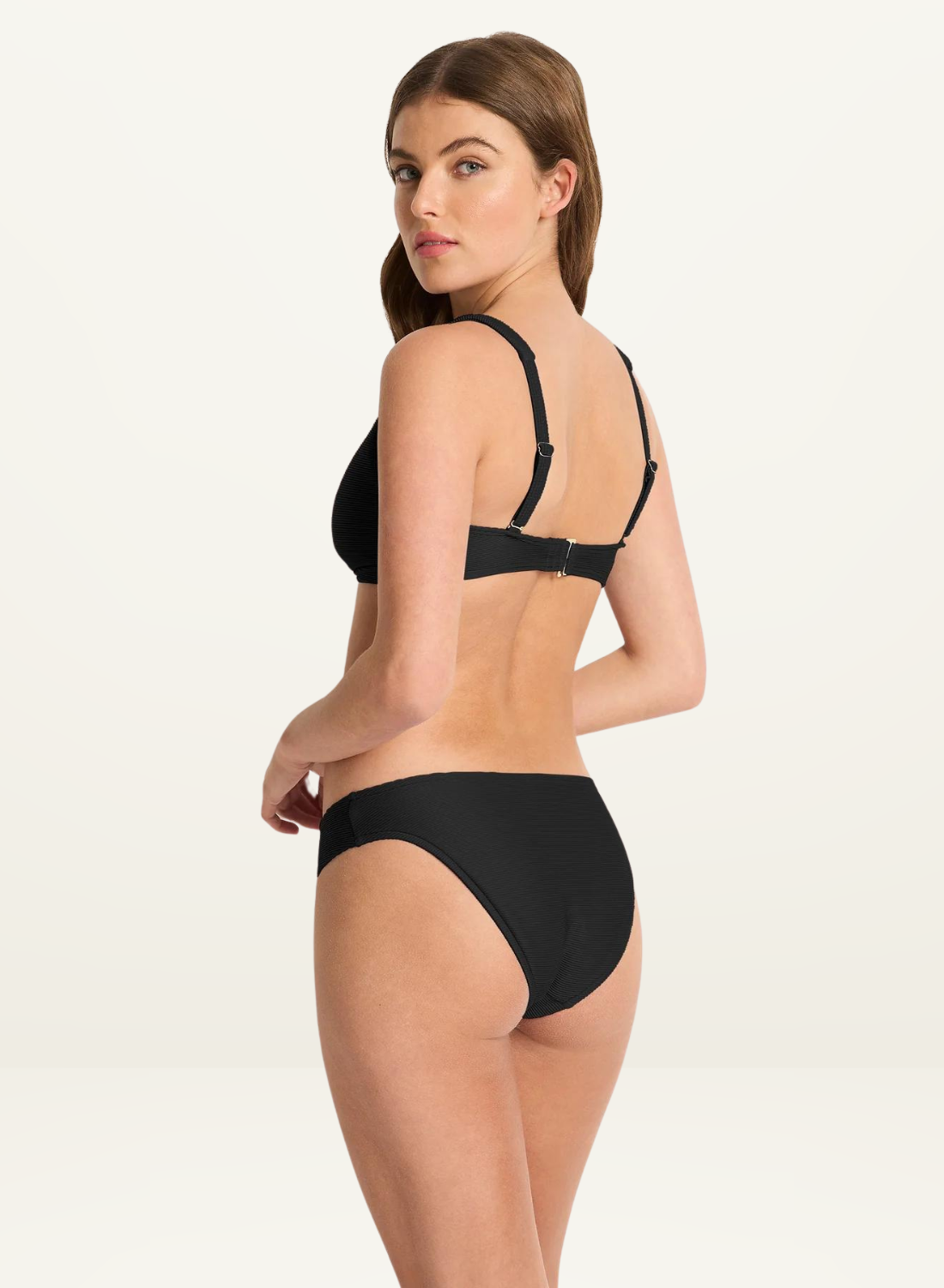 Monte & Lou Rib Newport Bikini Pant in BLACK-Monte and Lou-Frolic Girls