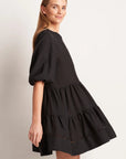 Monte & Lou Tiered Mini Dress in BLACK-Monte and Lou-Frolic Girls