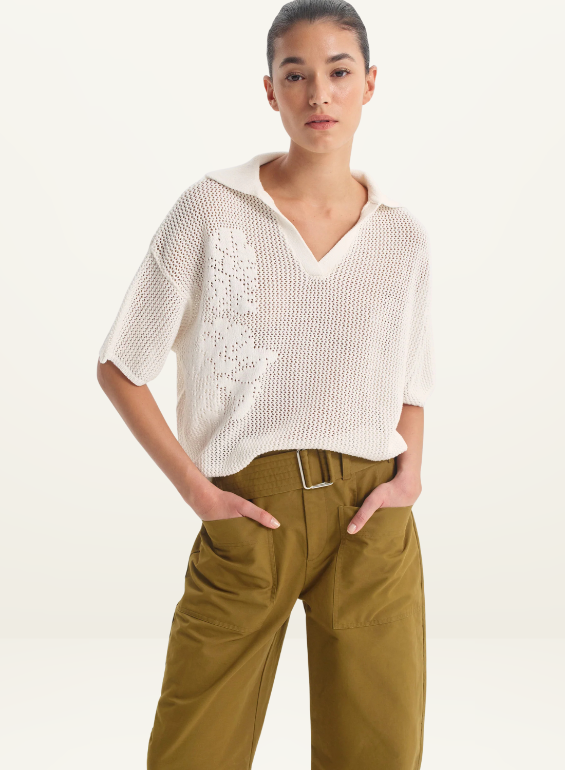Morrison Chiara Knit Top in White