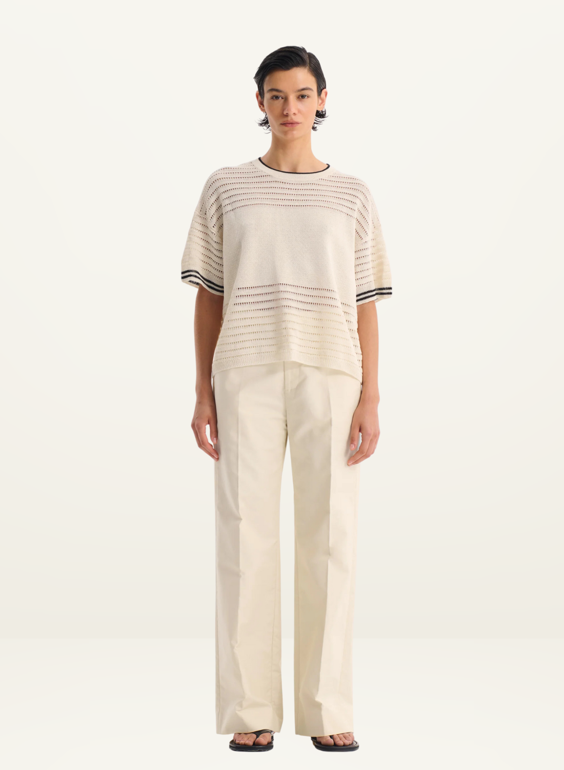 Morrison Dallas Knit Tee in Milk