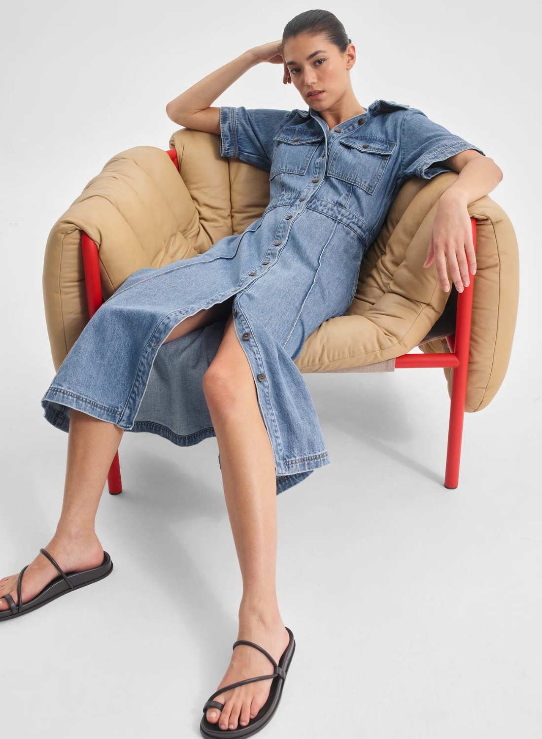 Morrison Jacque Denim Shirt Dress in Classic Blue