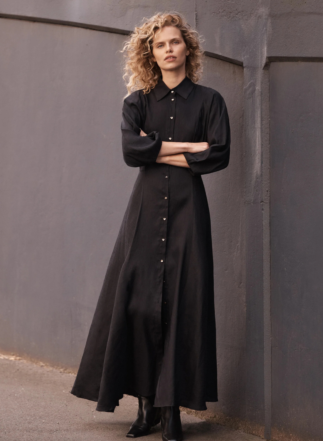 Morrison Shirt Dress in DARK NAVY