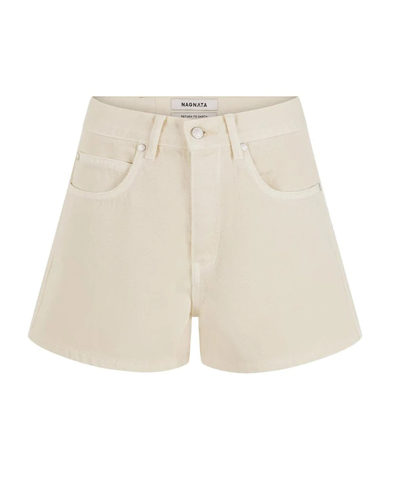 Nagnata Vegetable Dye Bermuda Short in Bone White
