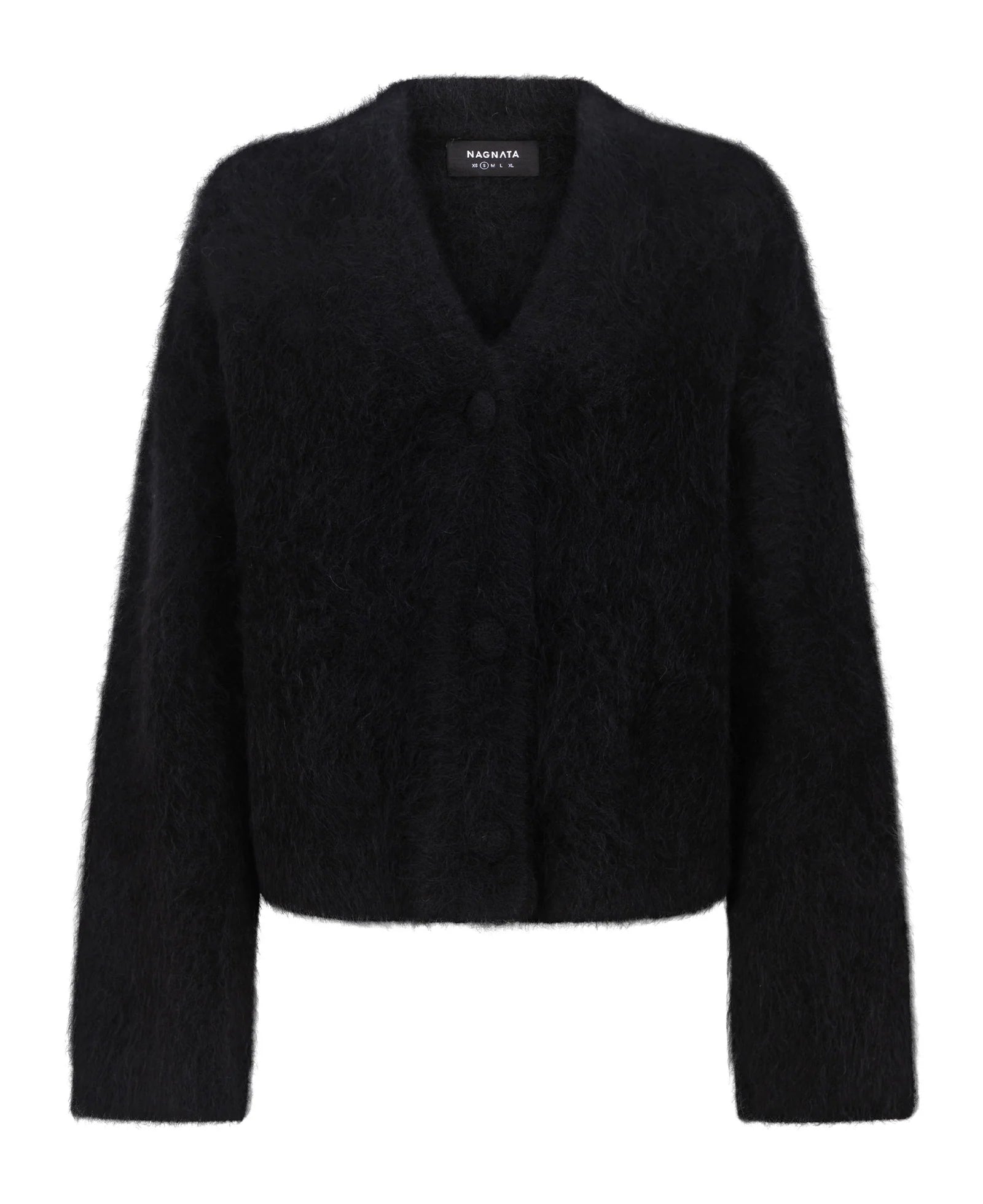 Nagnata Brushed Alpaca Cardigan in Black