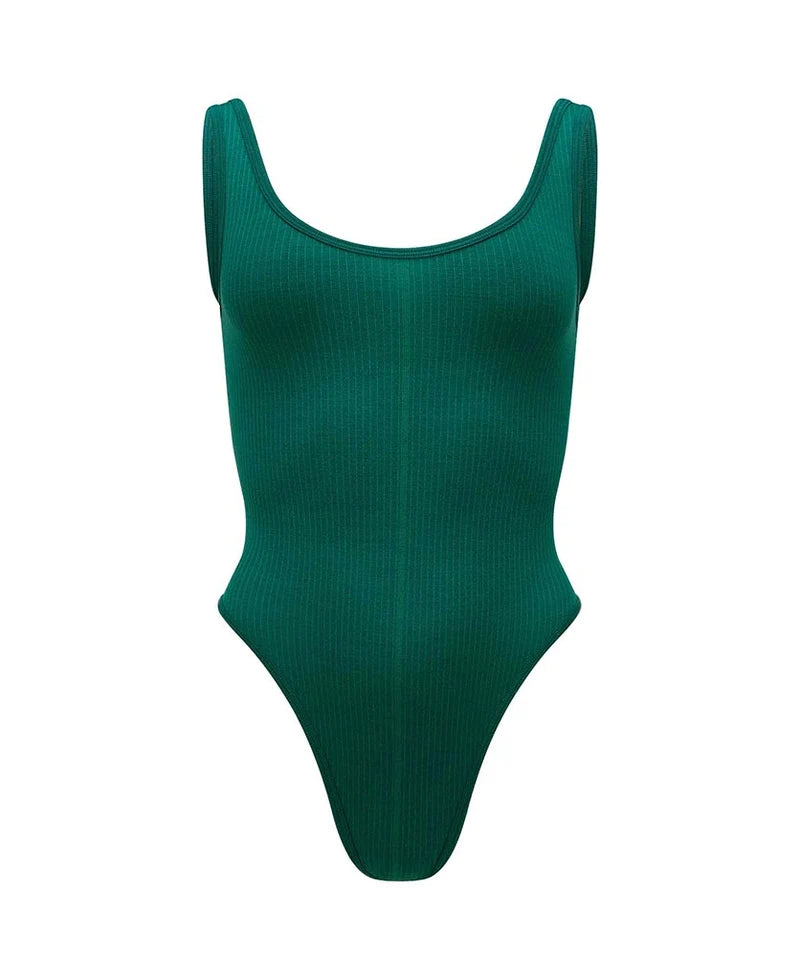Nagnata Classic Wool Bodysuit in Kelp