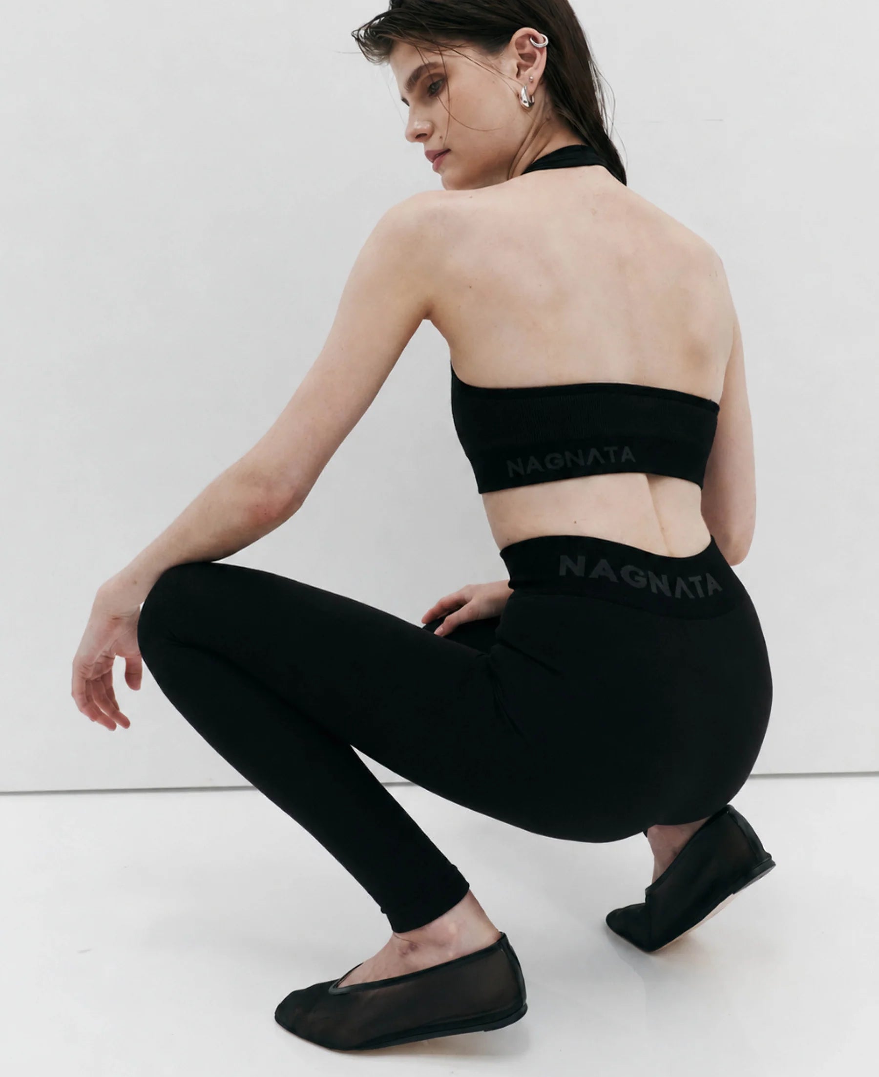 Nagnata Classic Wool Rib Legging in Black