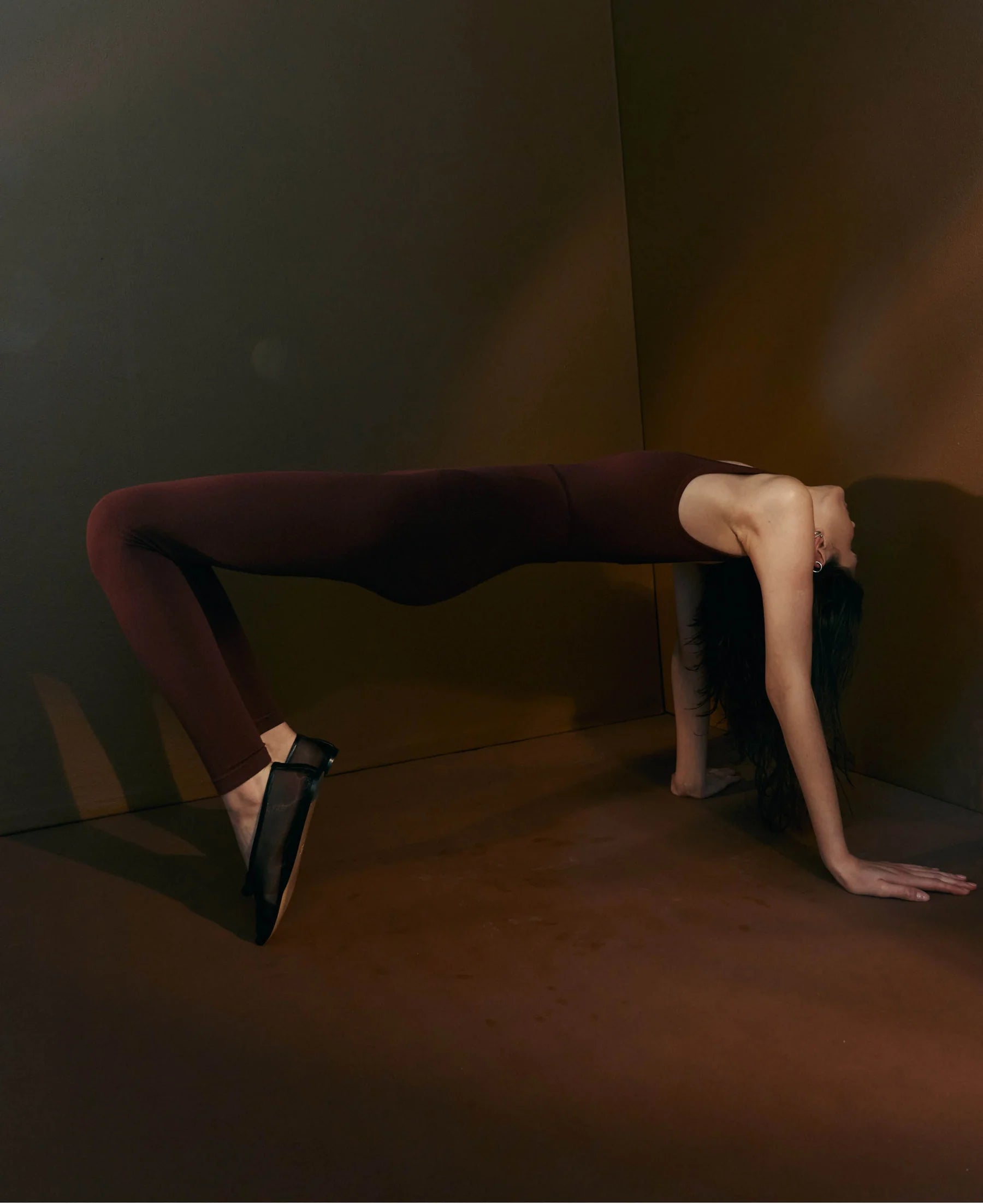 Nagnata Classic Wool Rib Legging in Mulberry