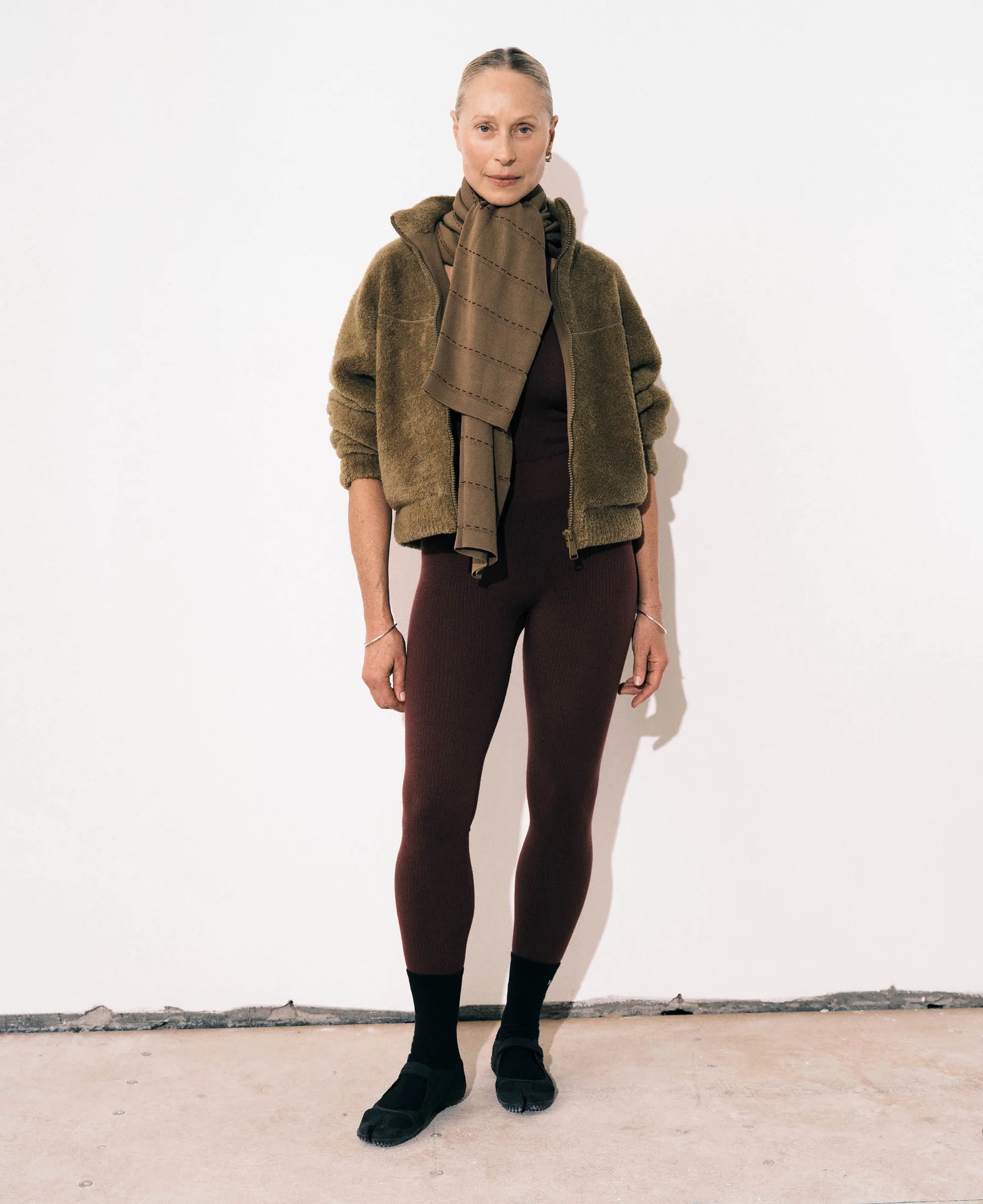 Nagnata Classic Wool Rib Legging in Mulberry