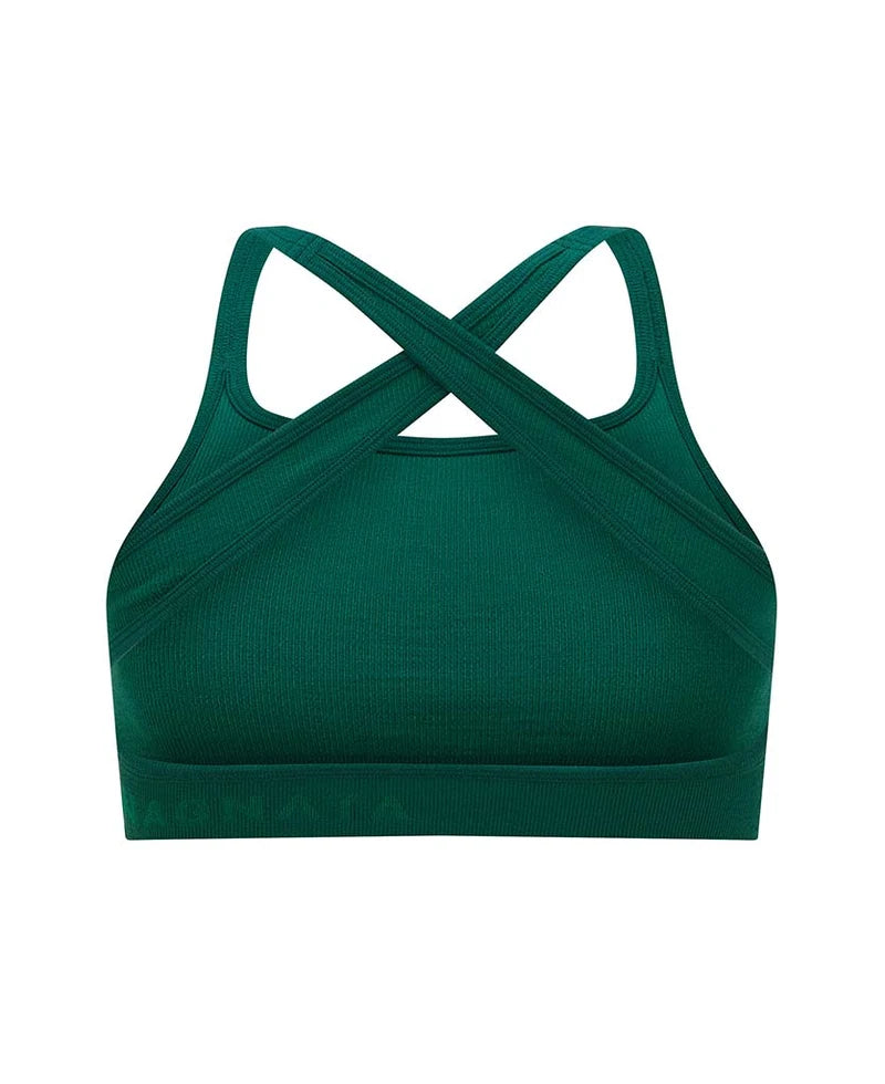 Nagnata Cross Back Wool Bralet in Kelp