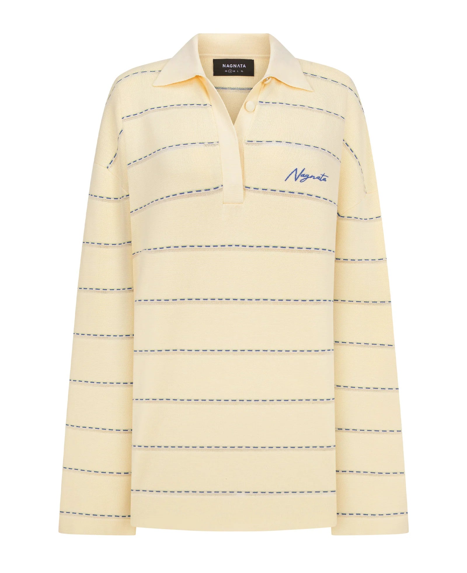 Nagnata Organic Drop Needle Polo in Vanilla