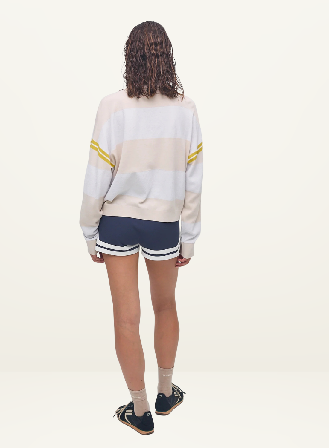 Nagnata Organic Ivy Crop Polo in Vanilla
