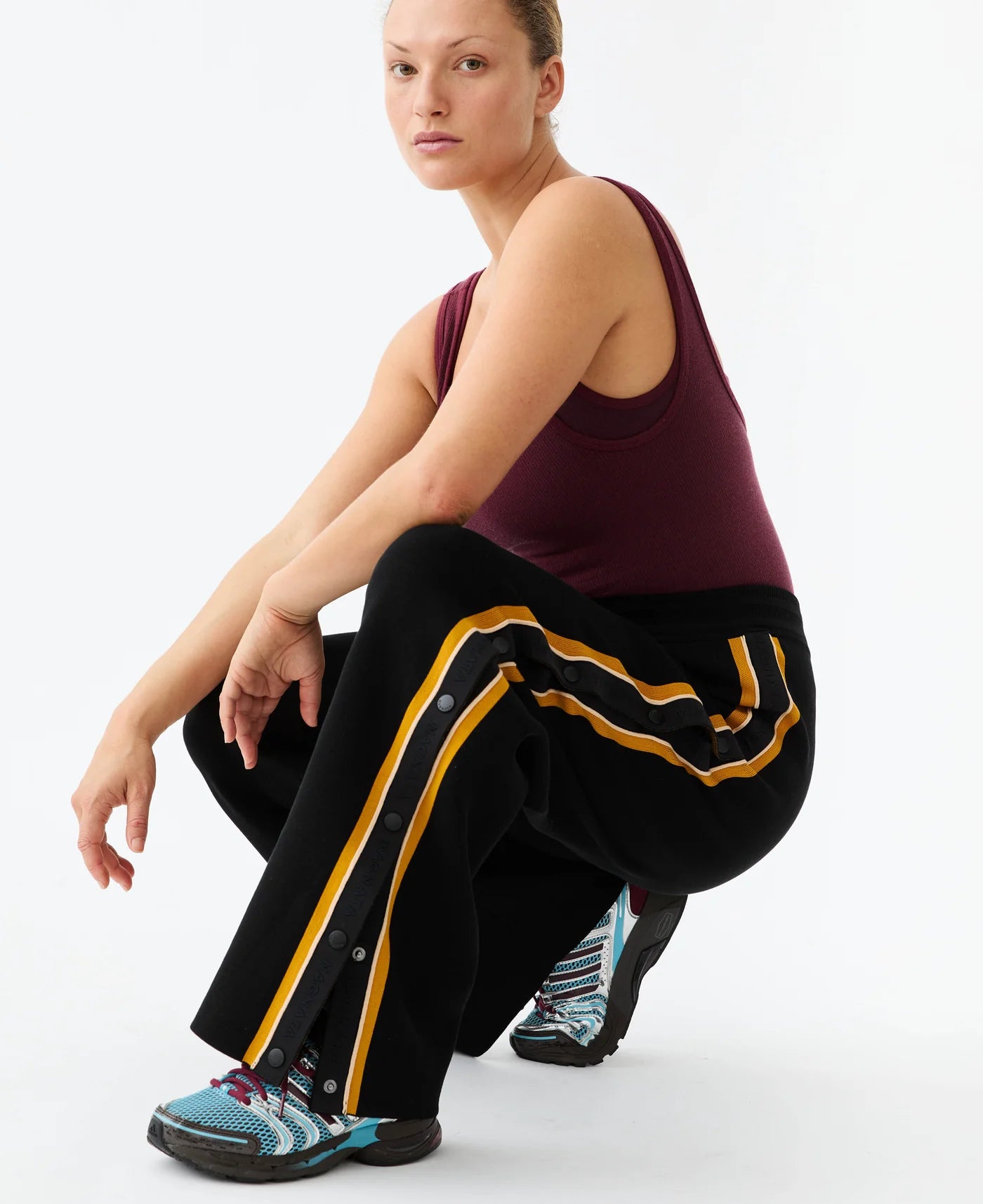 Nagnata Organic Side Snap Track Pant in Black
