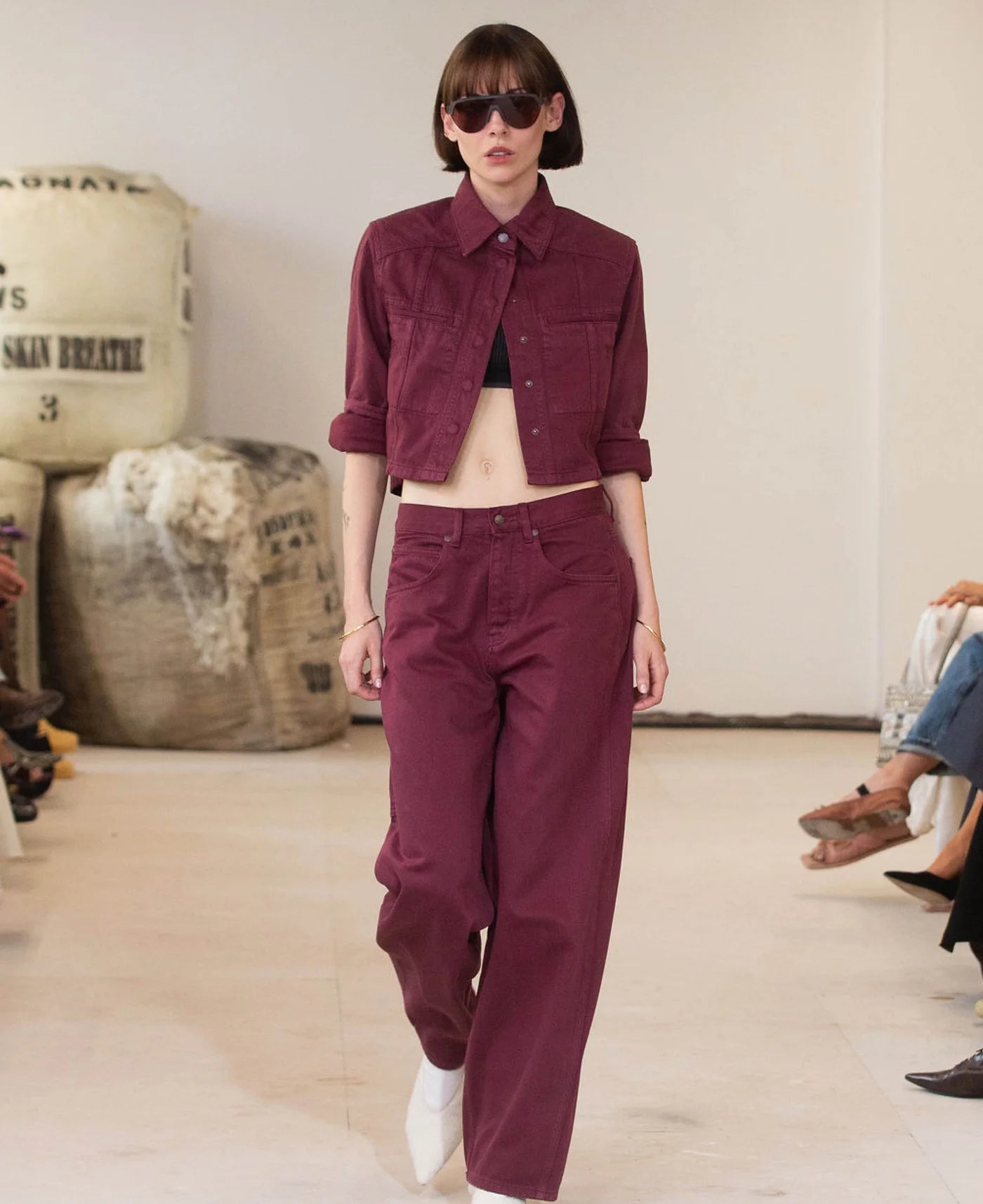 Nagnata Vegetable Dye Utility Jean in Maruun