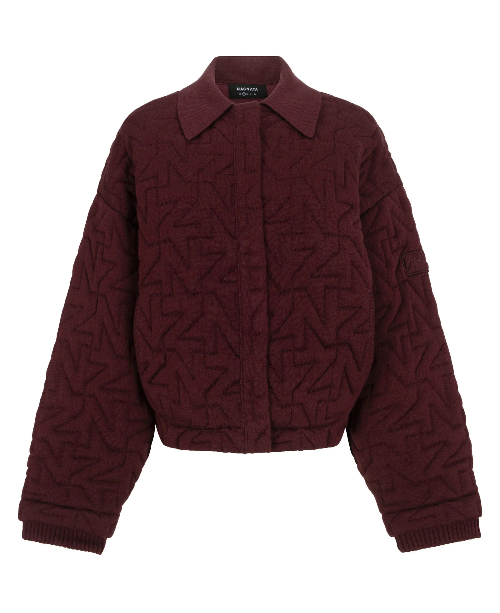 Nagnata Wool Quilted Bomber in Bordeaux