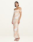 Ownley Lena Midi Dress in Peachy Garden