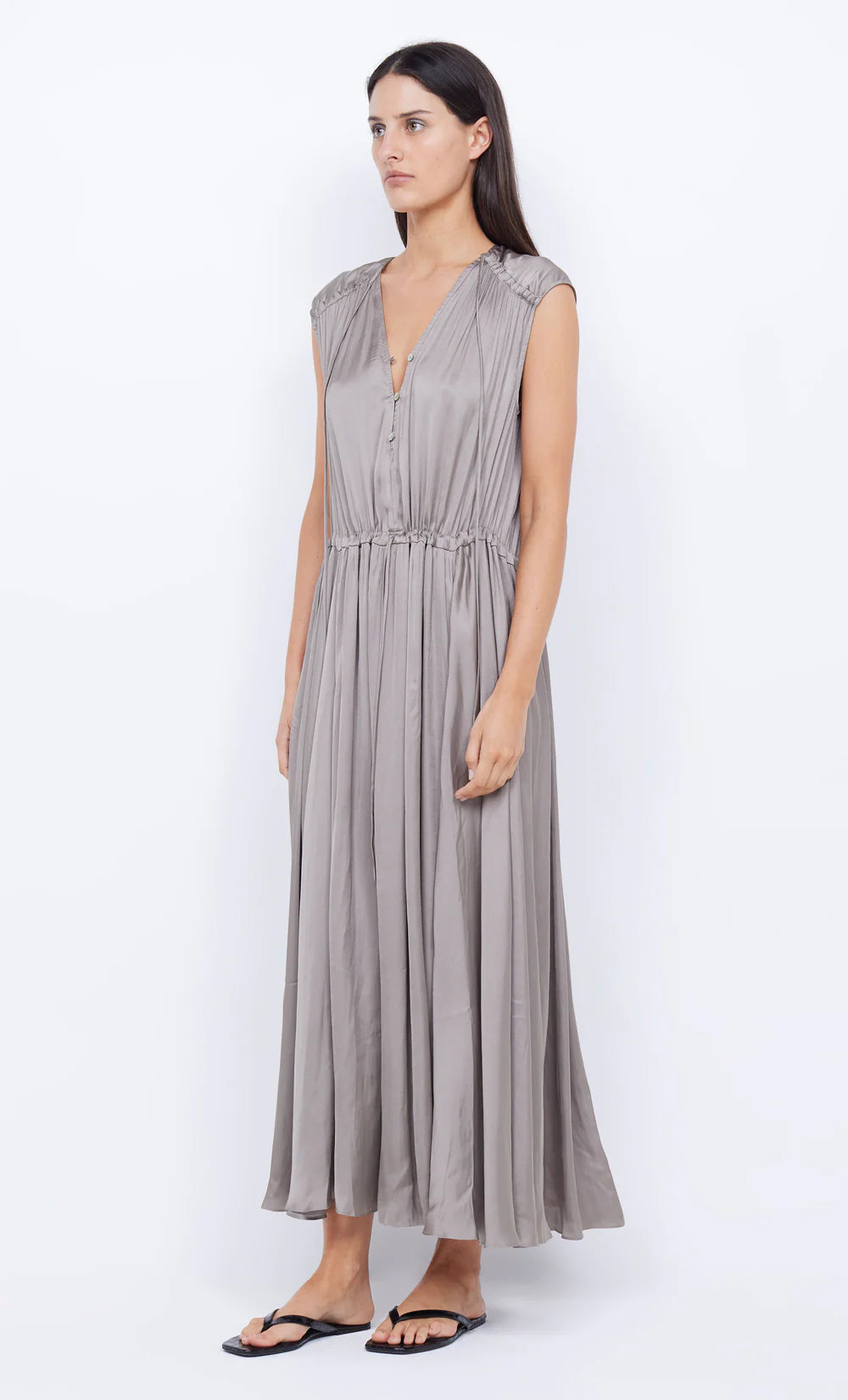 Paradise Button Up Maxi Dress TAUPE Bec & Bridge-Bec & Bridge-Frolic Girls