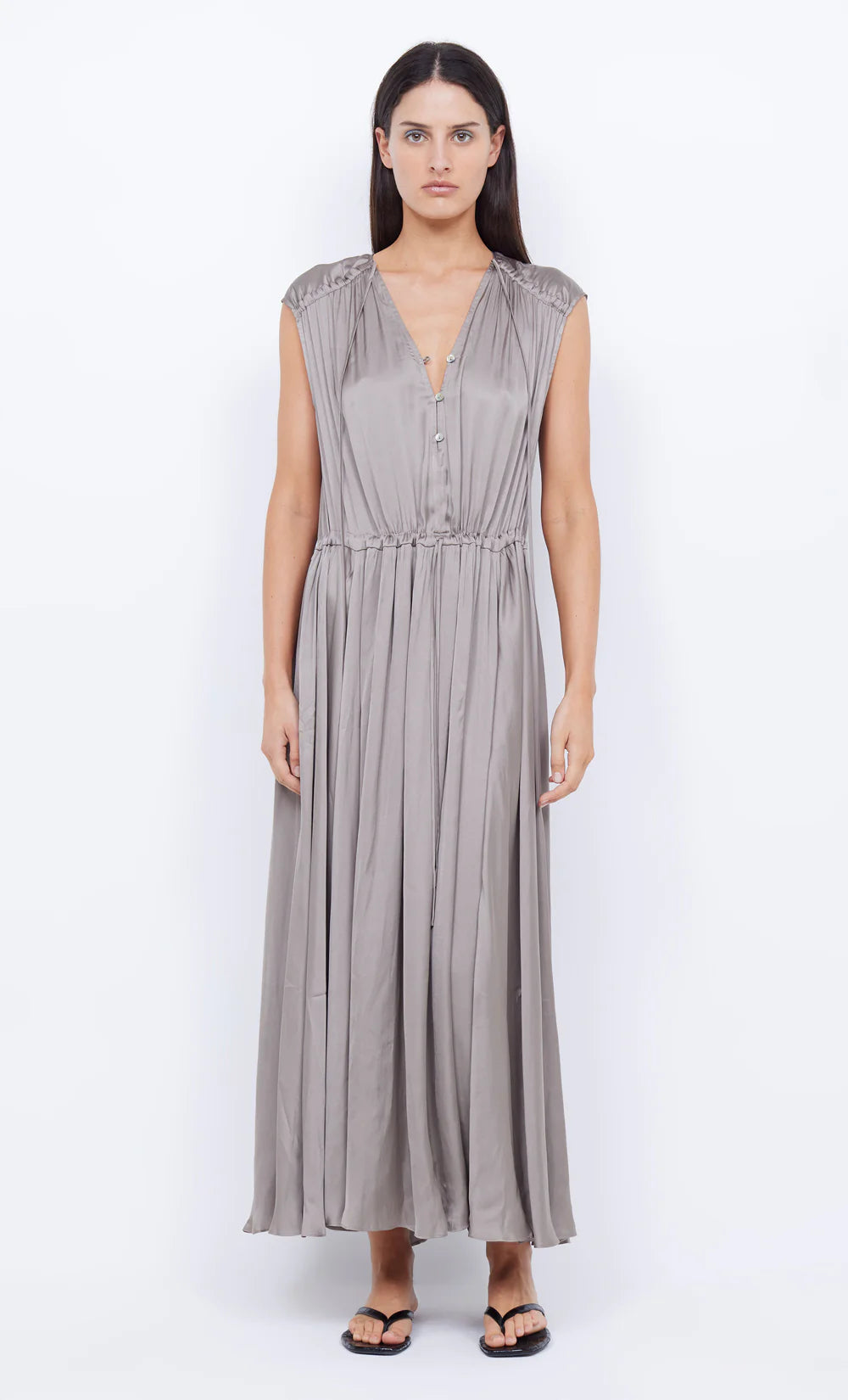 Paradise Button Up Maxi Dress TAUPE Bec & Bridge-Bec & Bridge-Frolic Girls