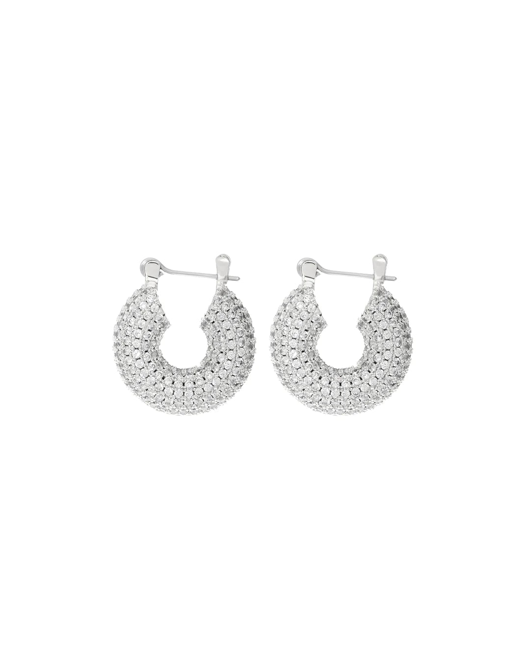 Pave Mini Donut Earrings SILVER Luv Aj-Luv Aj-Frolic Girls