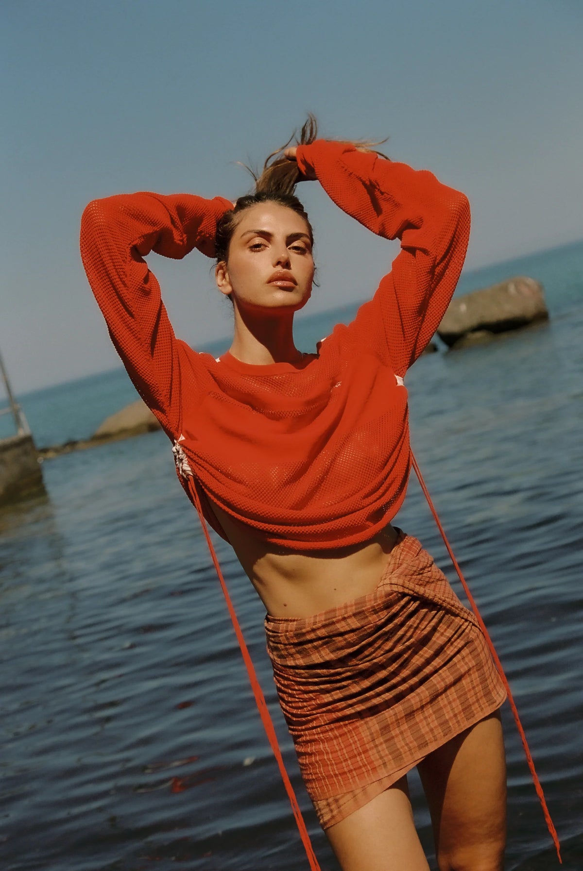 Nagnata Downtown Mesh Jersey in Poppy