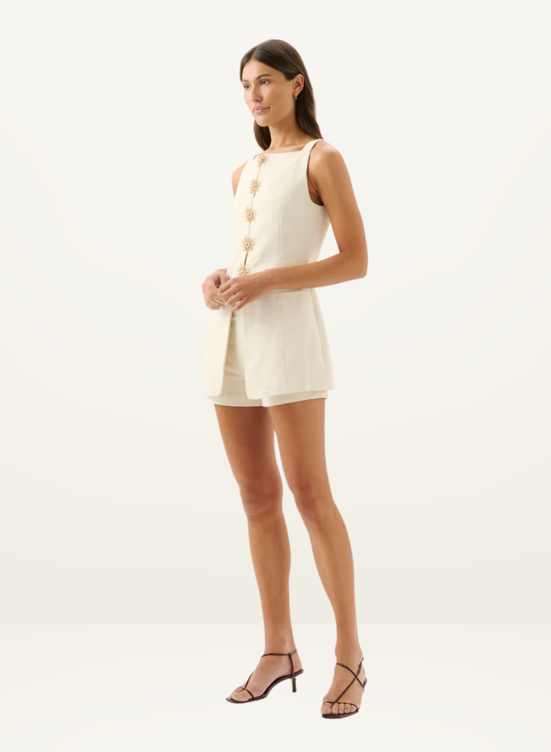 Roame Estella Vest in Ivory