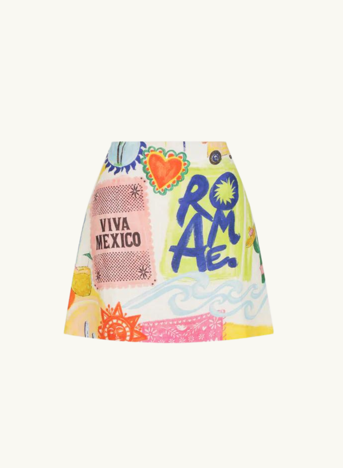 Roame Marcy Mini Skirt in HOLA TULUM-Roame-Frolic Girls