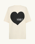 SŚAINT Black Heart Tee in CREAM with BLACK // COMING SOON
