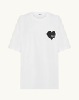 SŚAINT Black Heart Tee in WHITE with BLACK // COMING SOON