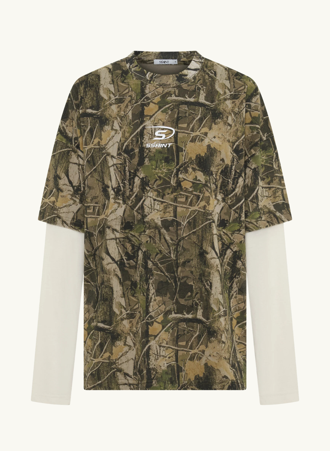 SSAINT Boxy Layered Tee in Vintage Camo