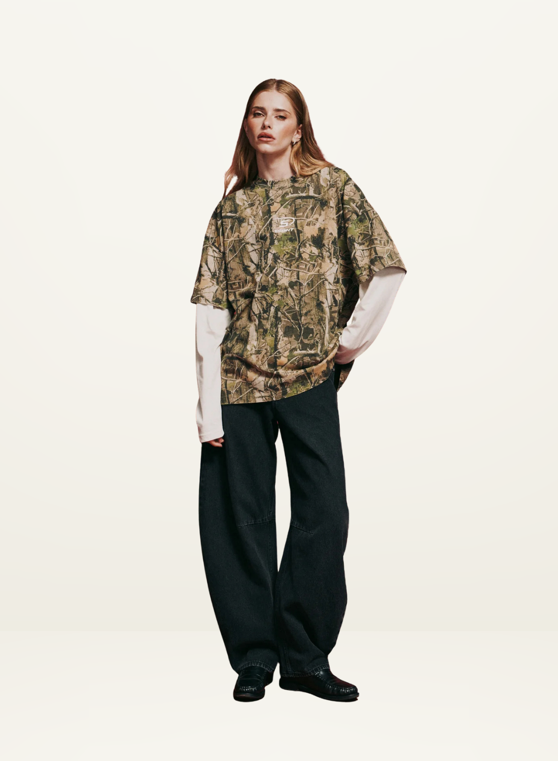 SSAINT Boxy Layered Tee in Vintage Camo