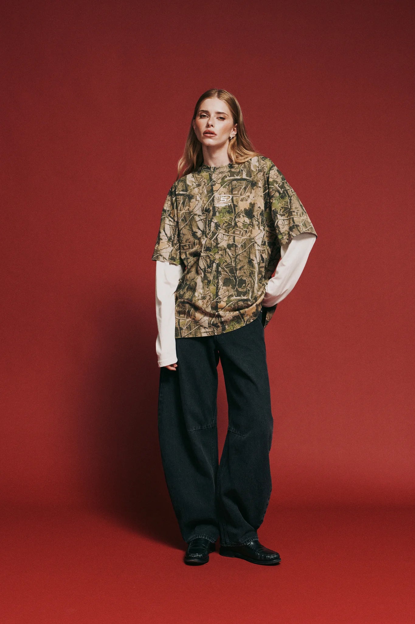 SSAINT Boxy Layered Tee in Vintage Camo