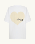 SŚAINT Cream Heart Tee in WHITE with CREAM // COMING SOON