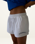 SSAINT Reflective Logo Shorts in White