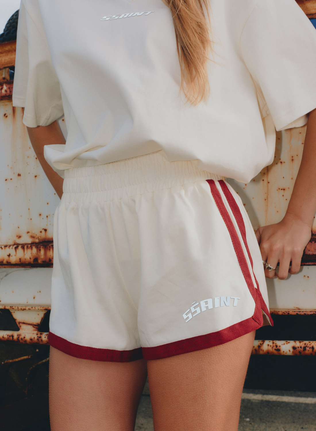 SSAINT Reflective V Neck Tee in Butter // COMING SOON