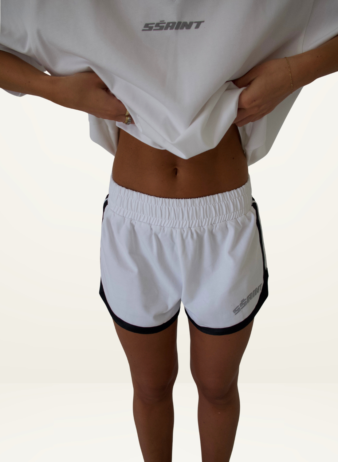 SSAINT Reflective V Shorts in White // COMING SOON