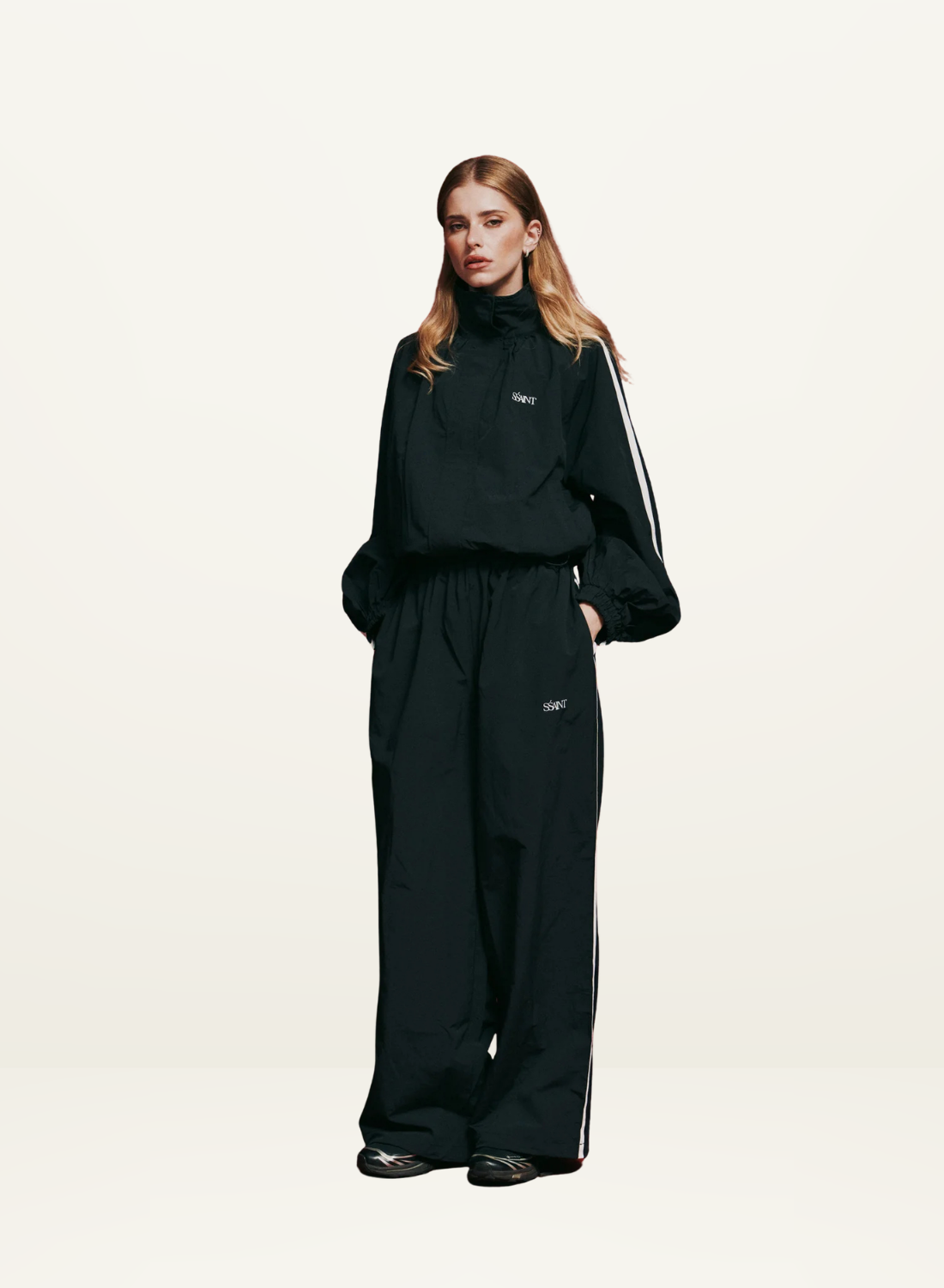 SSAINT Windbreaker Zip Jacket in Black