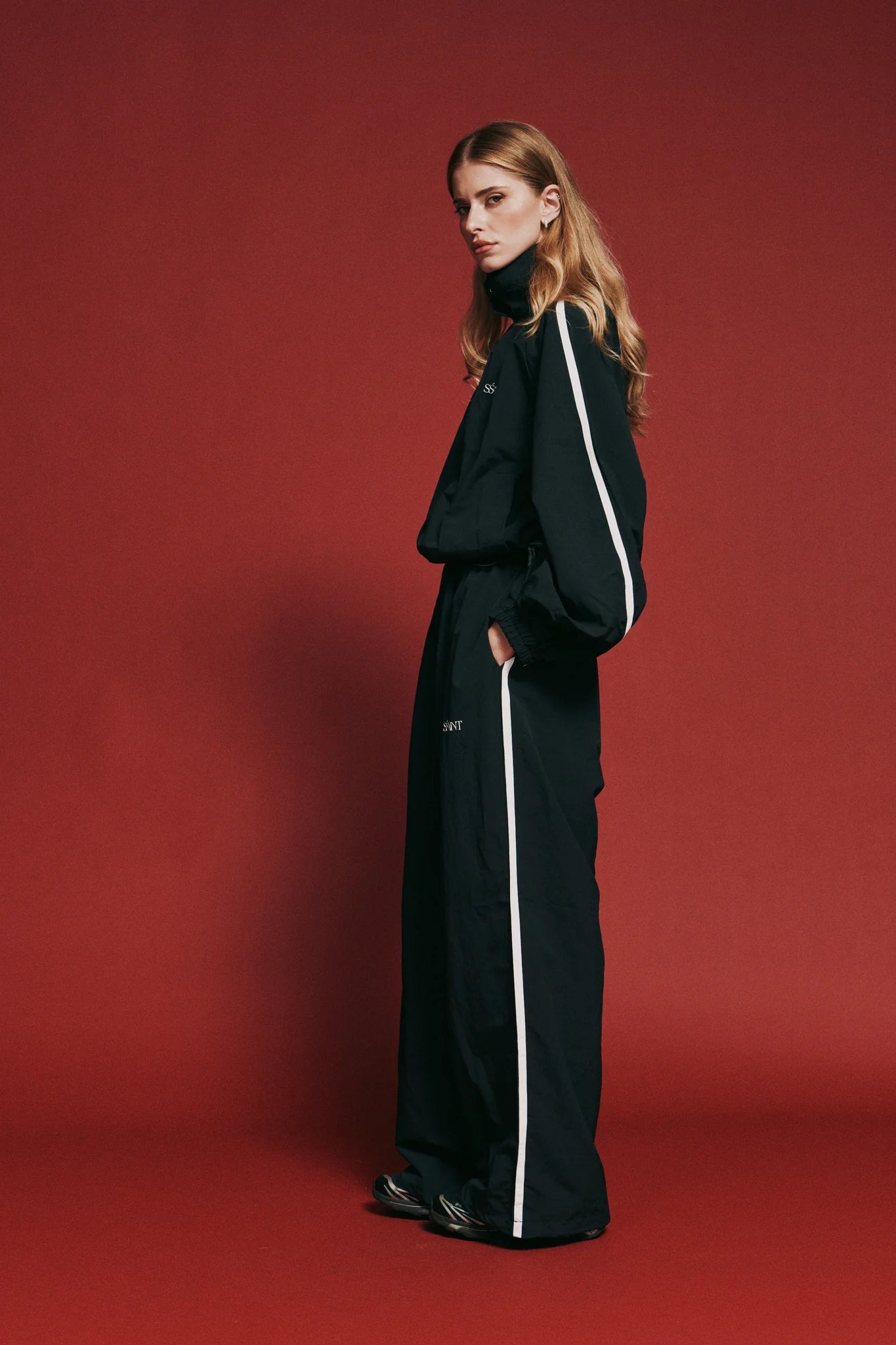 SSAINT Windbreaker Zip Jacket in Black