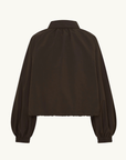 SSAINT Windbreaker Zip Jacket in Brown/Cream