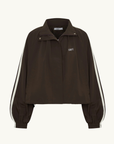 SSAINT Windbreaker Zip Jacket in Brown/Cream