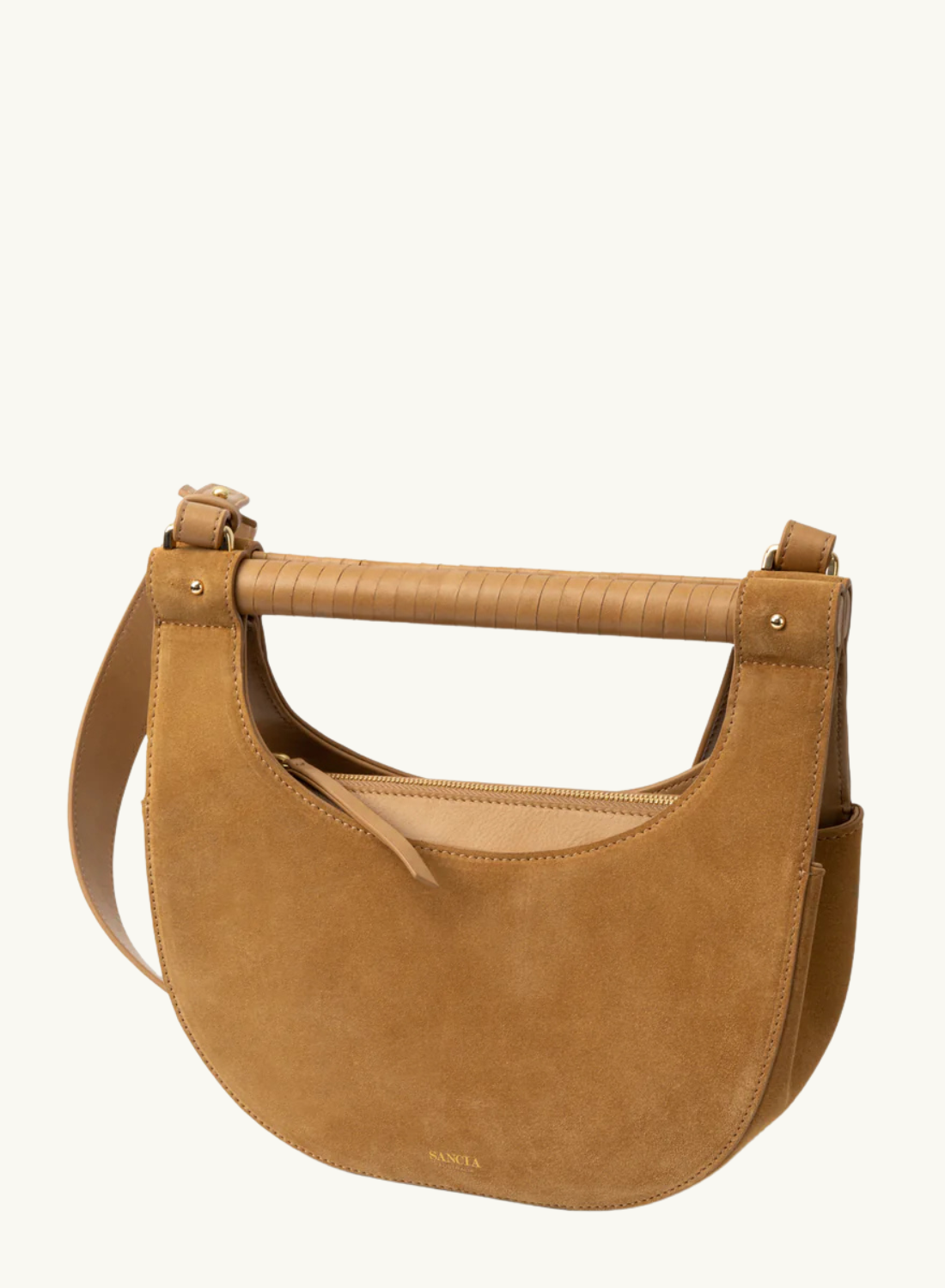 Sancia Almira Halfmoon Bag in LATTE