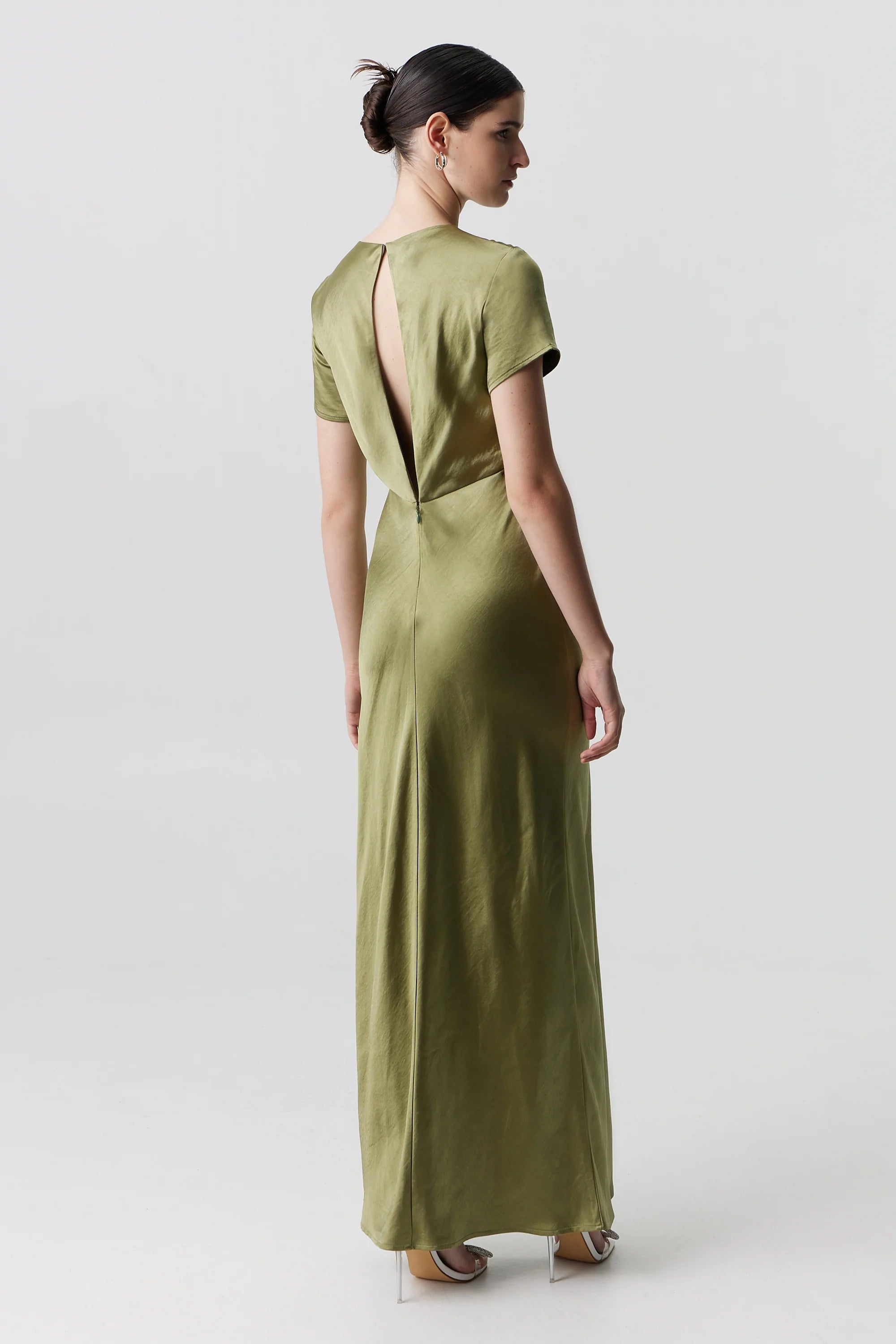 Satin Maxi Tee Dress OLIVE Third Form-Third Form-Frolic Girls