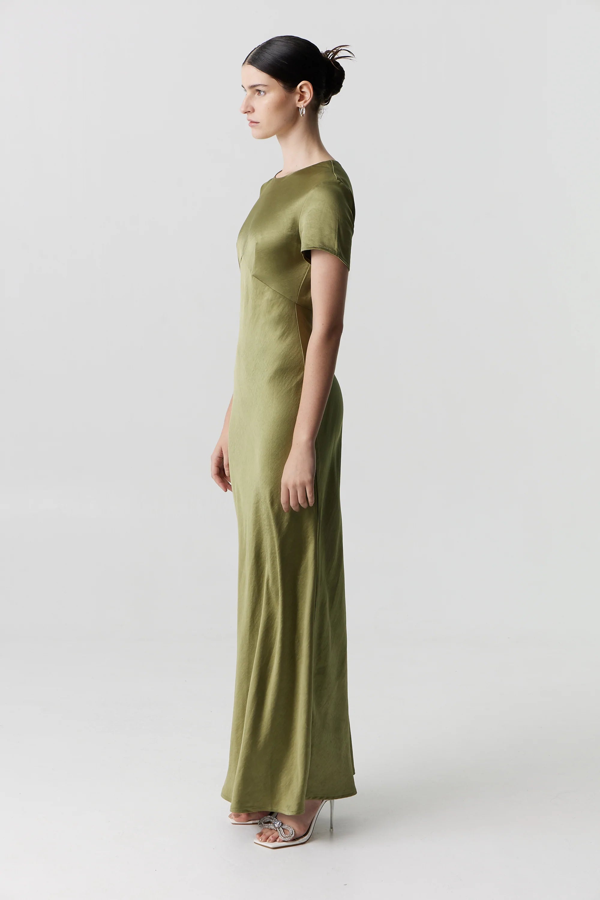 Satin Maxi Tee Dress OLIVE Third Form-Third Form-Frolic Girls