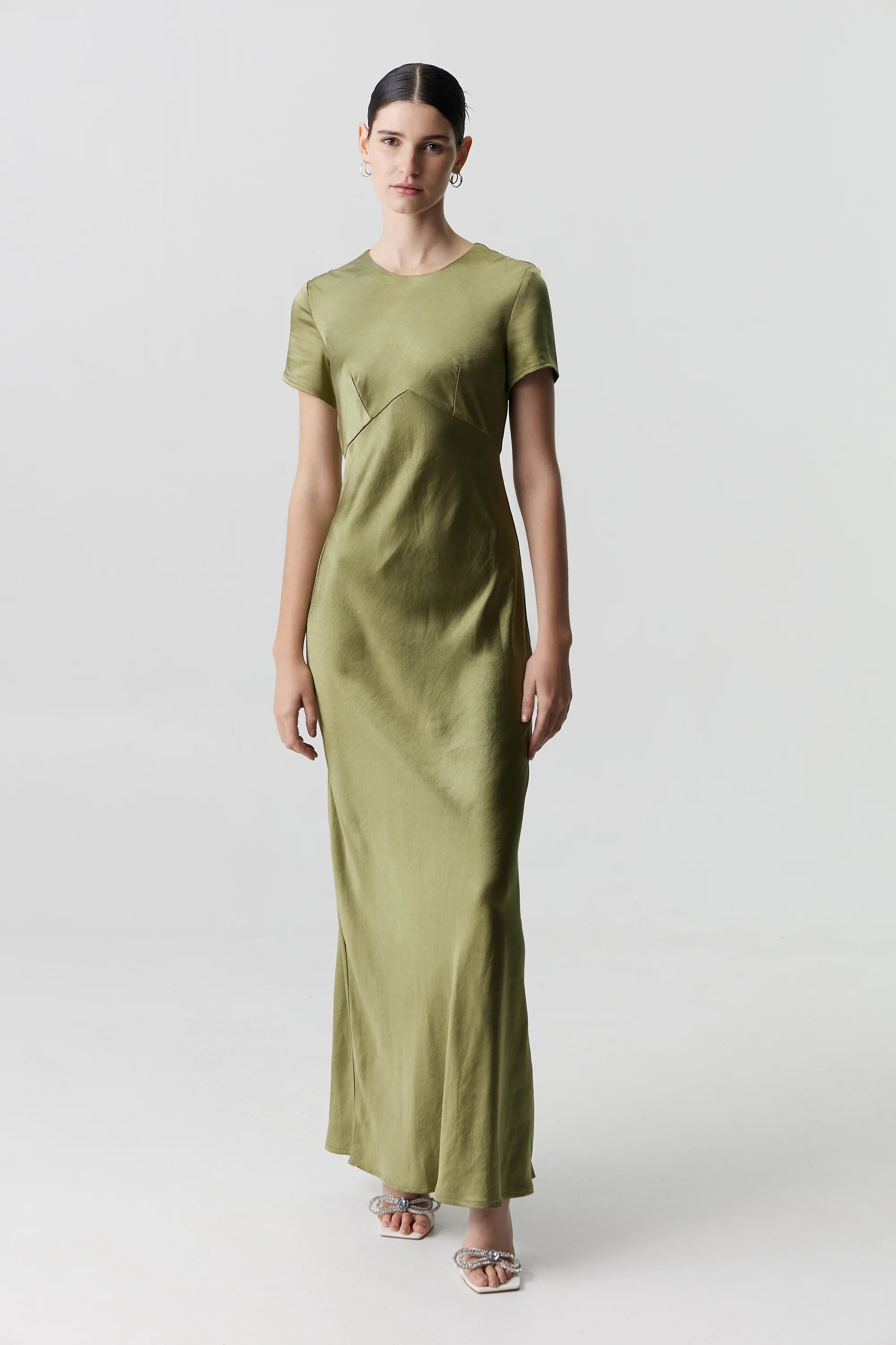 Satin Maxi Tee Dress OLIVE Third Form-Third Form-Frolic Girls