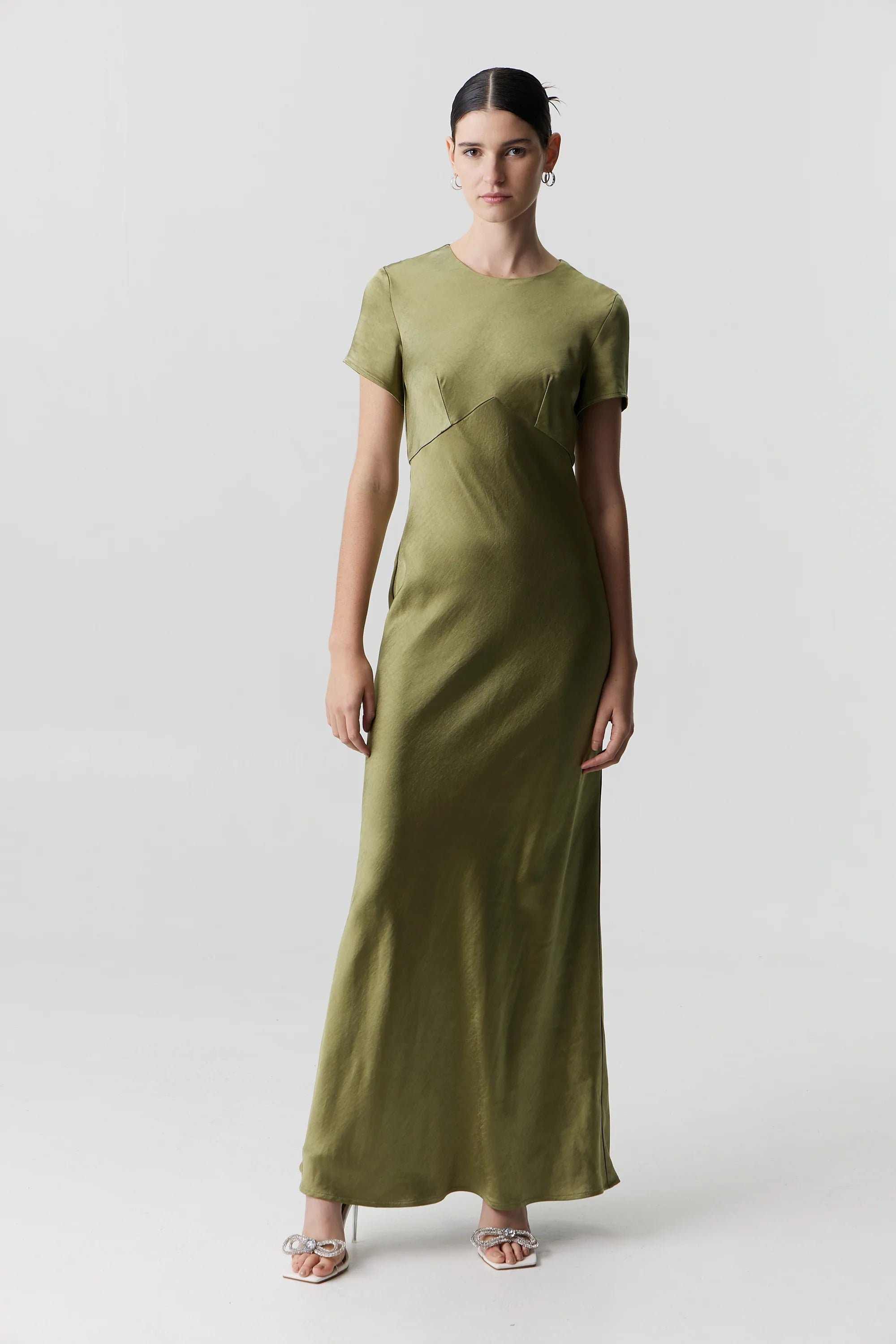 Satin Maxi Tee Dress OLIVE Third Form-Third Form-Frolic Girls