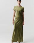 Satin Maxi Tee Dress OLIVE Third Form-Third Form-Frolic Girls