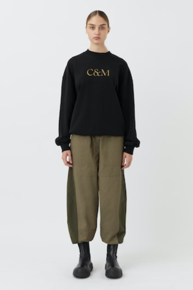 Sasha Sweater BLACK WITH OLIVE Camilla and Marc-Camilla and Marc-Frolic Girls