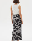 Sgraffito Wrap Maxi Skirt BLACK Sovere-Sovere-Frolic Girls