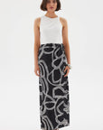 Sgraffito Wrap Maxi Skirt BLACK Sovere-Sovere-Frolic Girls