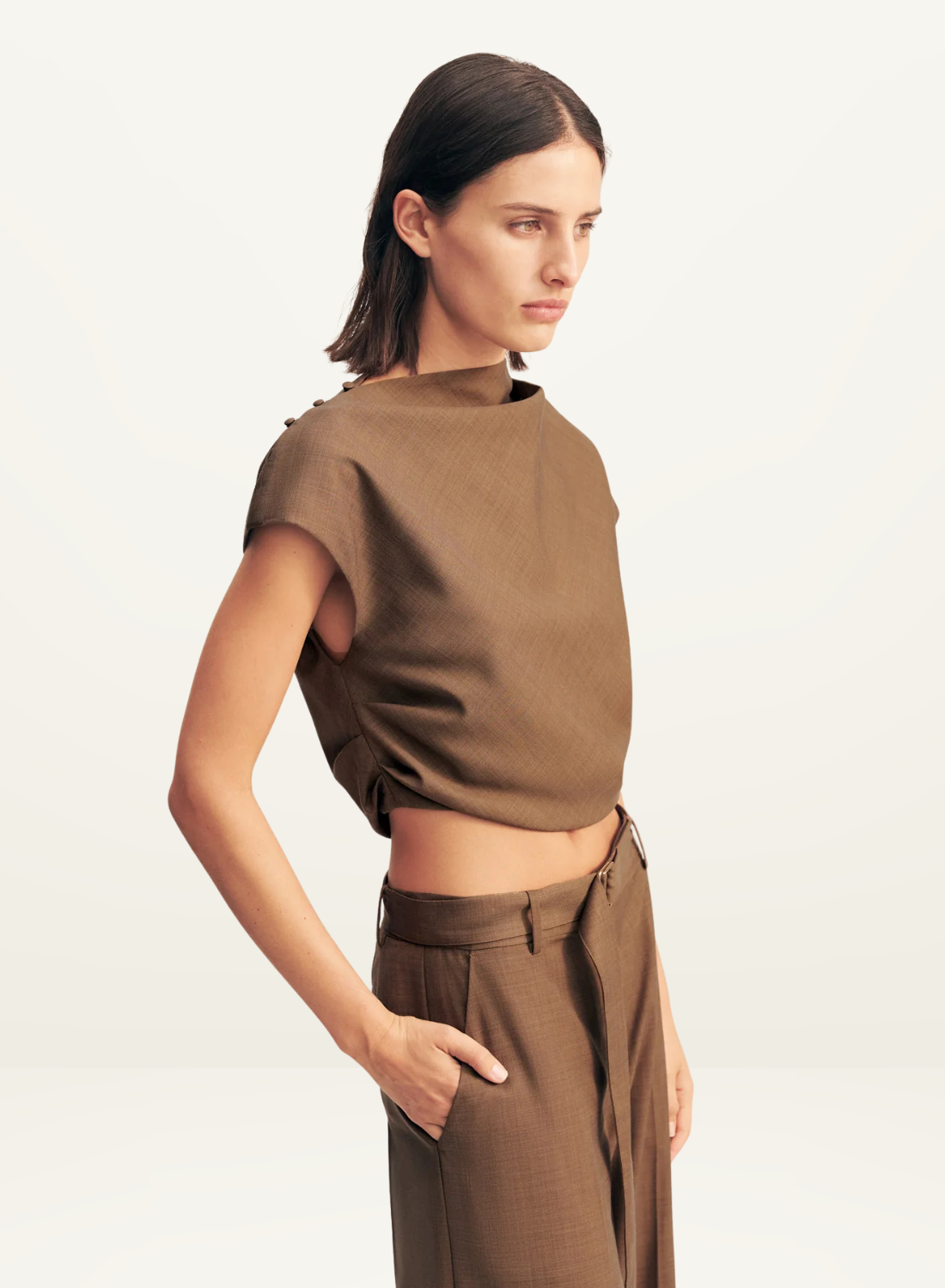 Shona Joy Asher Wide Leg Pant in Saddle