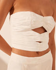 Blanc Strapless Cut Out Ruched Top IVORY Shona Joy-Shona Joy-Frolic Girls